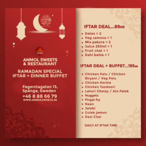 Iftar Deal from Anmol Sweets & Restaurant,