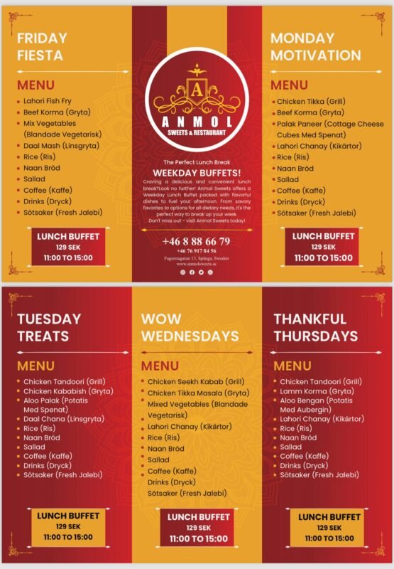 Lunch Buffet Menu