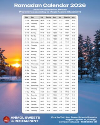 Ramadan Calendar 2026